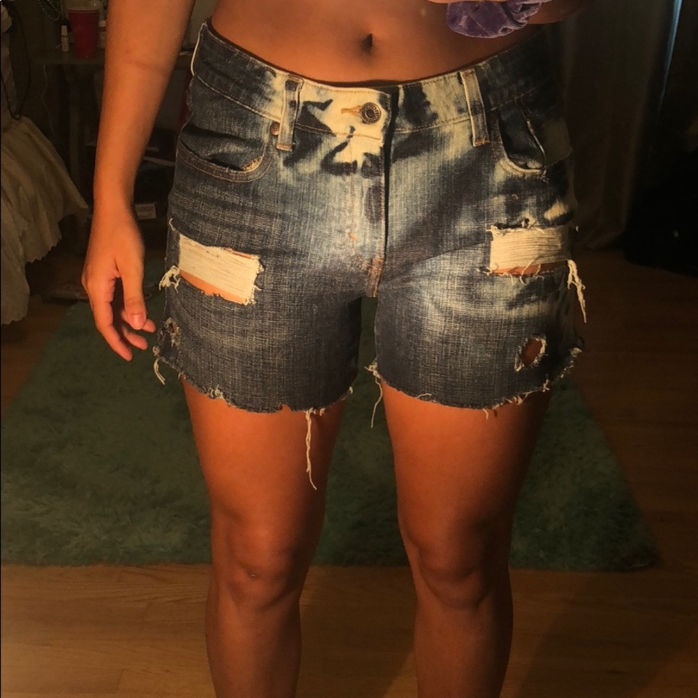 Levi's distressed bleached jean shorts